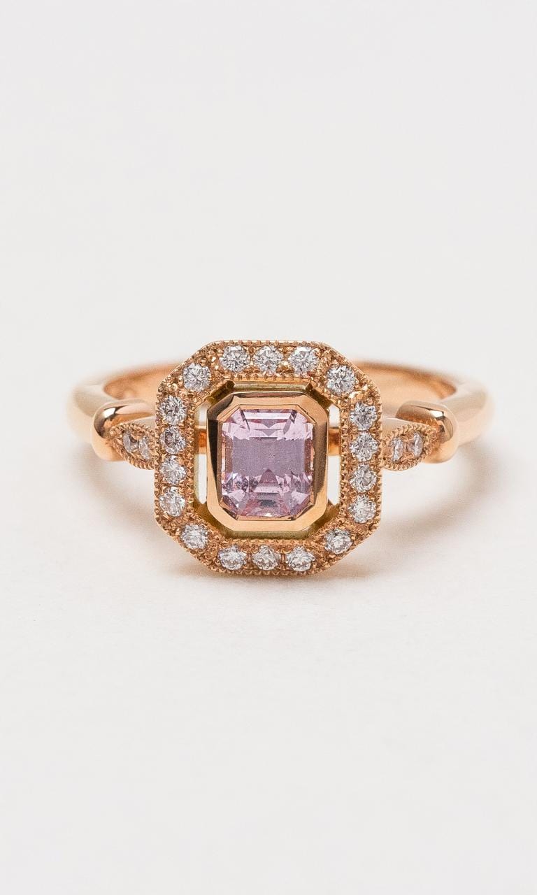 Art deco rose gold deals engagement ring