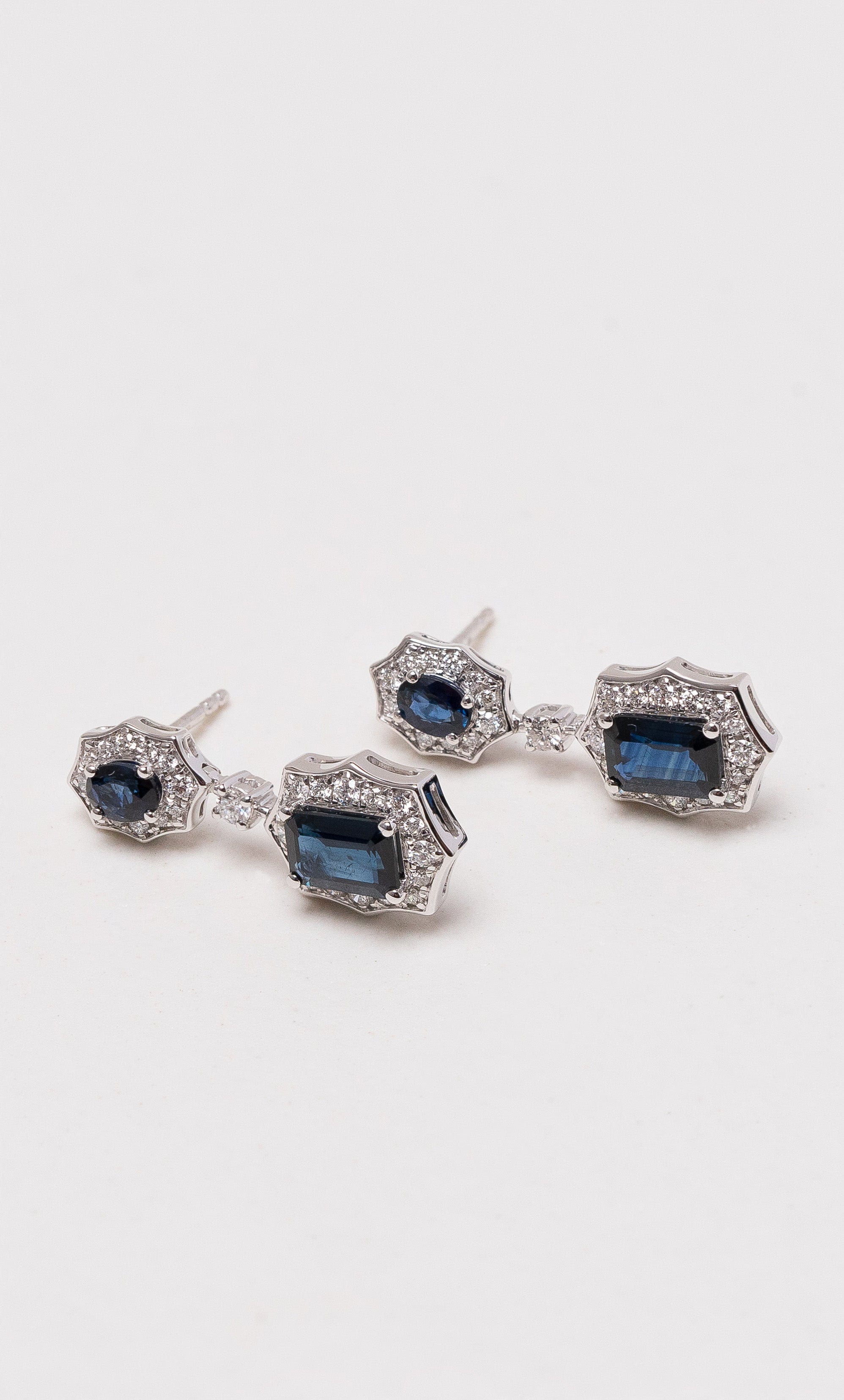 Sapphire art sales deco earrings