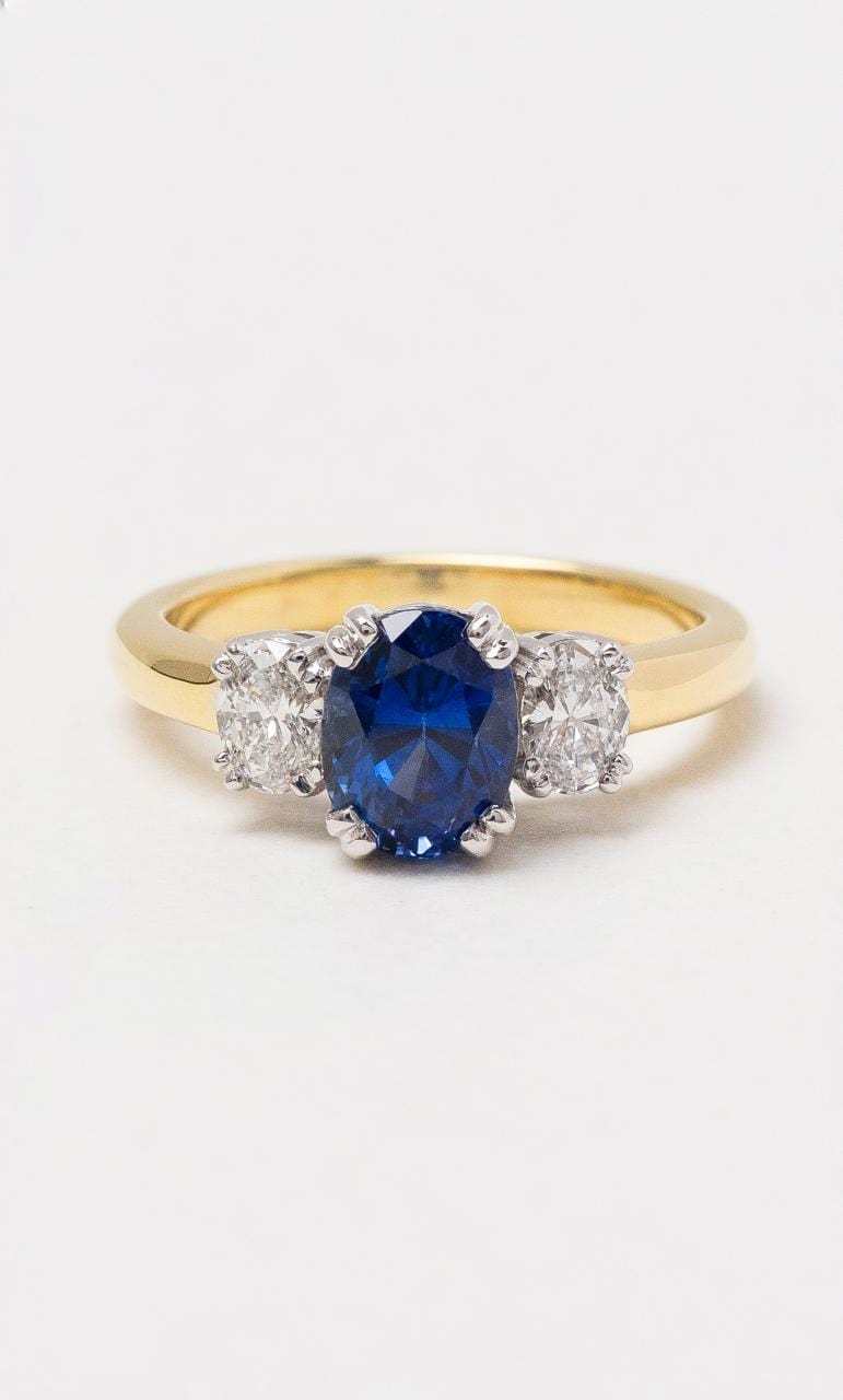 Yellow gold sapphire 2024 engagement rings