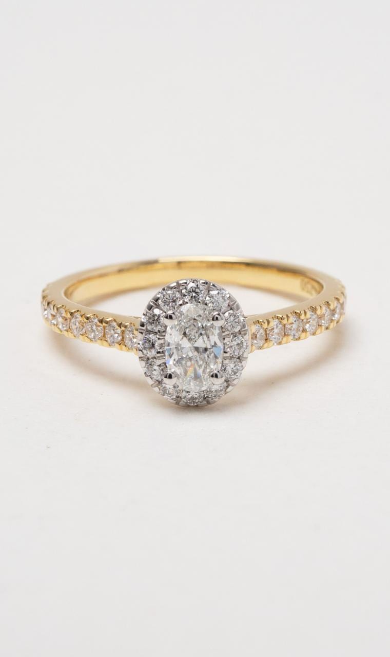 Yellow gold oval online halo engagement rings