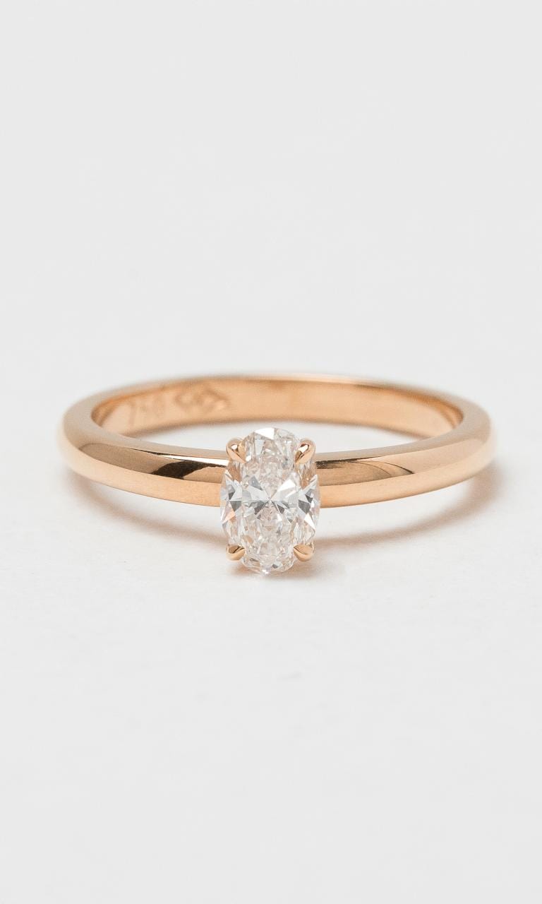 2024 © Hogans Family Jewellers 18K RG Oval Cut Solitaire Diamond Ring