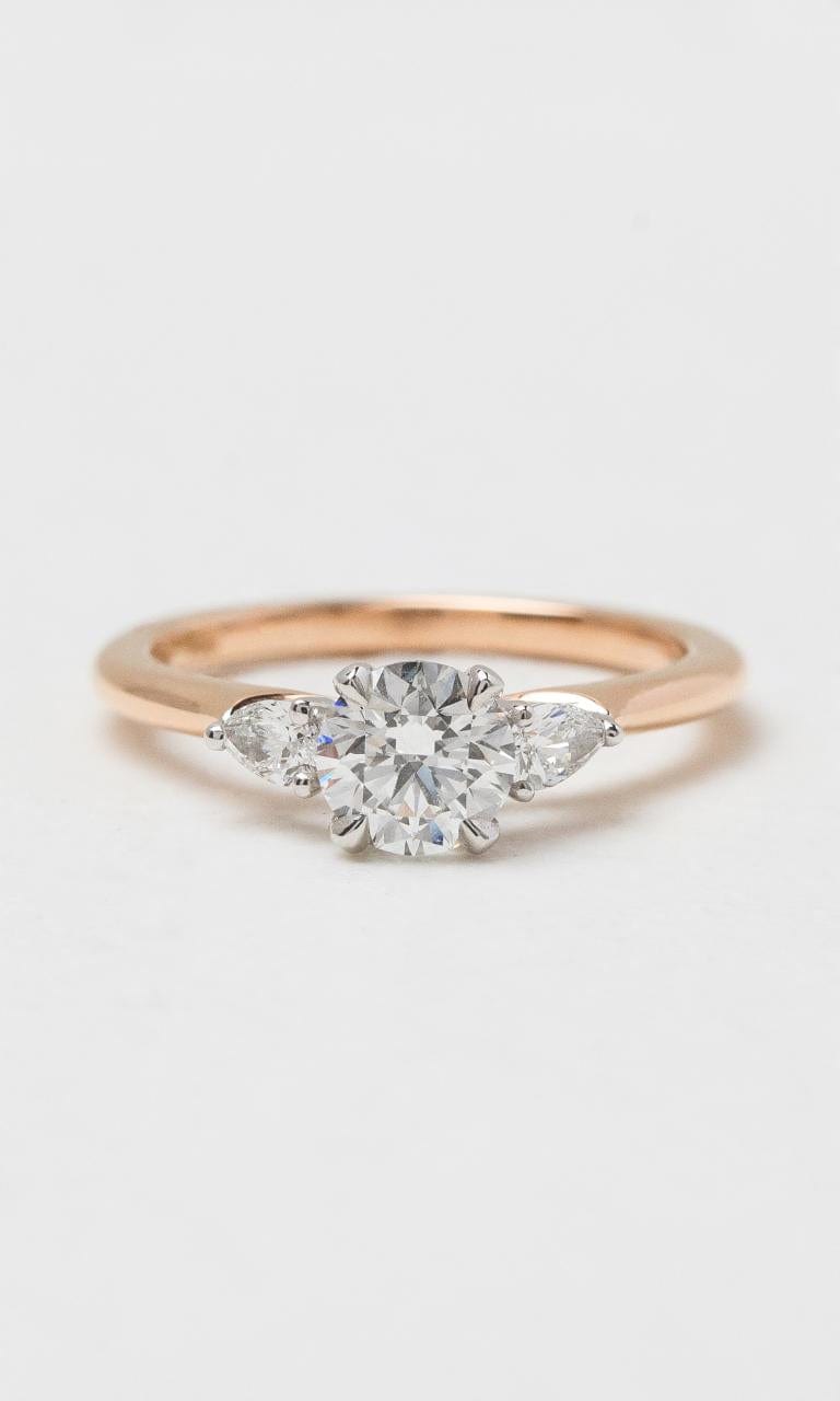2024 © Hogans Family Jewellers 18K RWG Round Brilliant Trilogy Diamond Ring