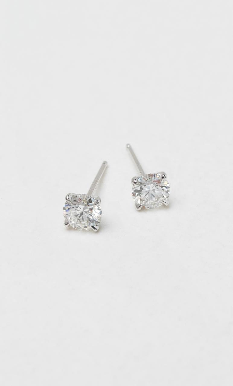 2024 © Hogans Family Jewellers 18K WG 1.00ct TDW Round Brilliant Diamond Solitaire Stud Earrings