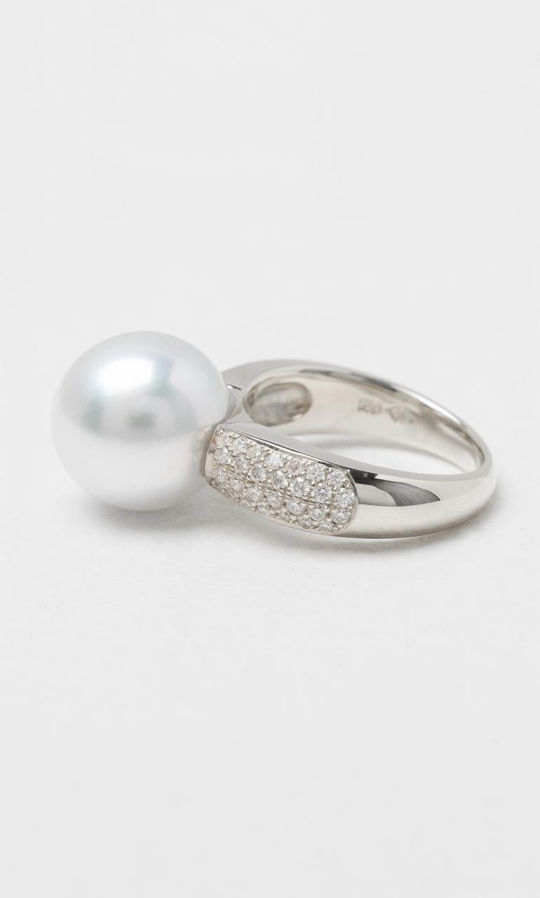 2024 © Hogans Family Jewellers 18K WG 13mm South Sea Pearl & Diamond Dress Ring