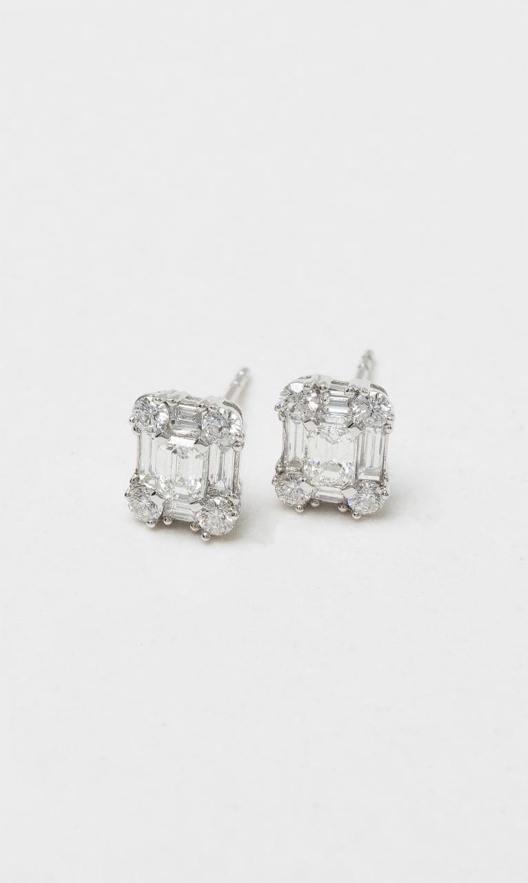2024 © Hogans Family Jewellers 18K WG Emerald Cut Diamond Stud Earrings