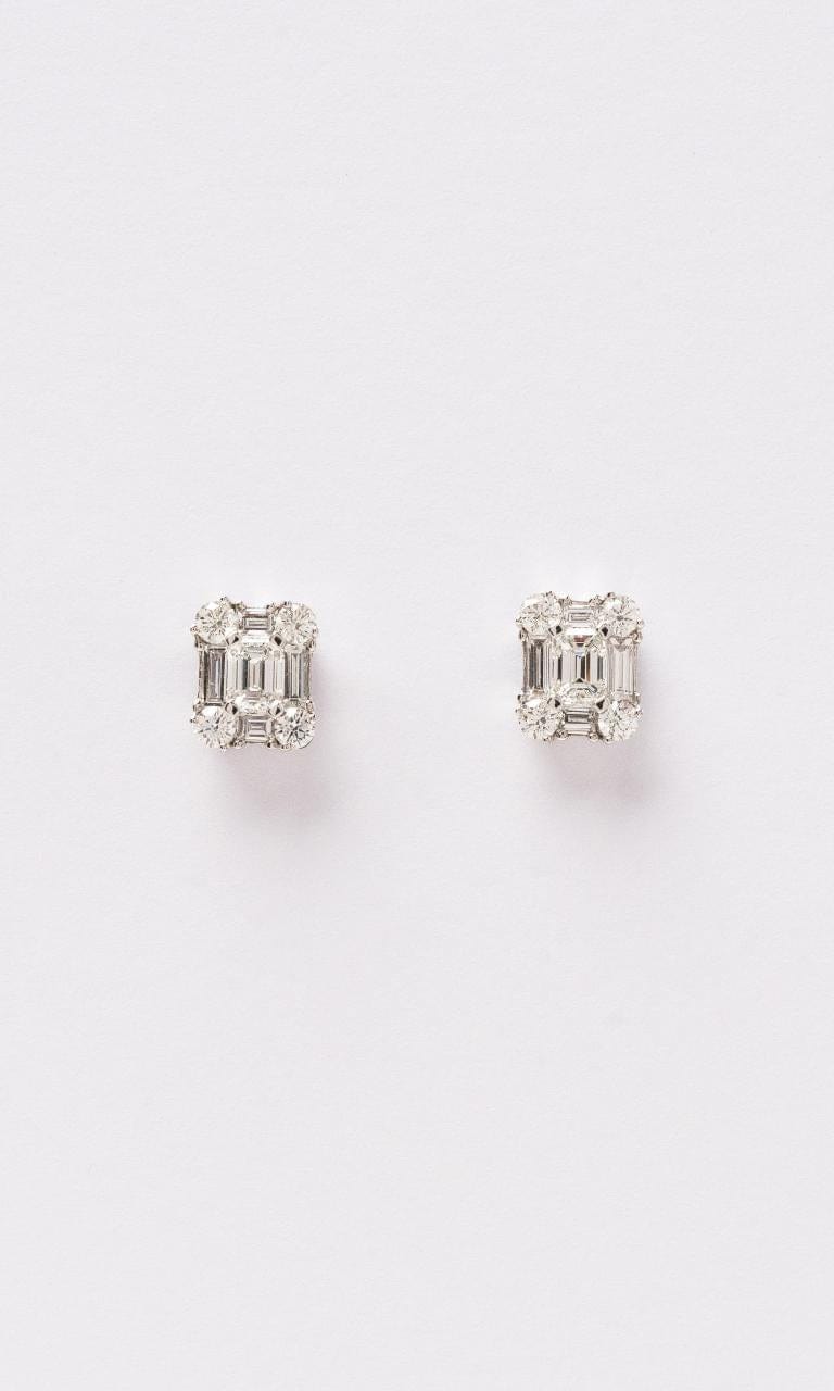 2024 © Hogans Family Jewellers 18K WG Emerald Cut Diamond Stud Earrings