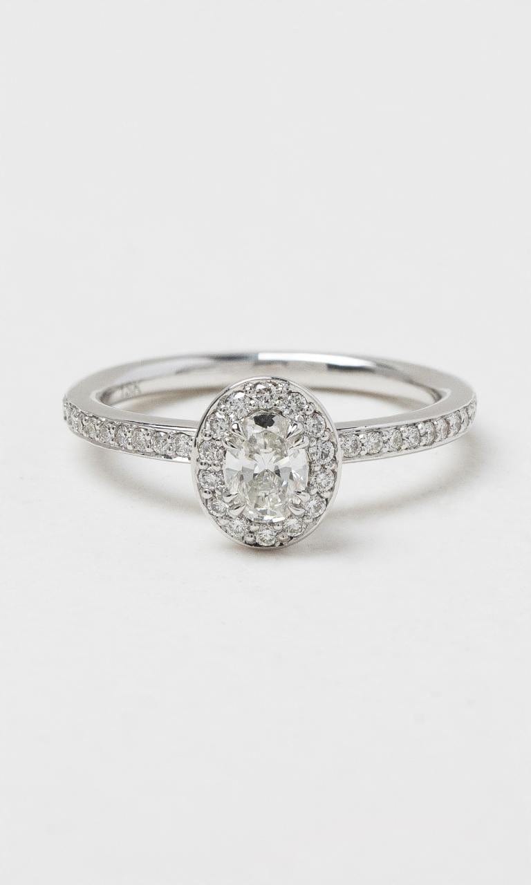 2024 © Hogans Family Jewellers 18K WG Oval Cut Diamond Halo Ring