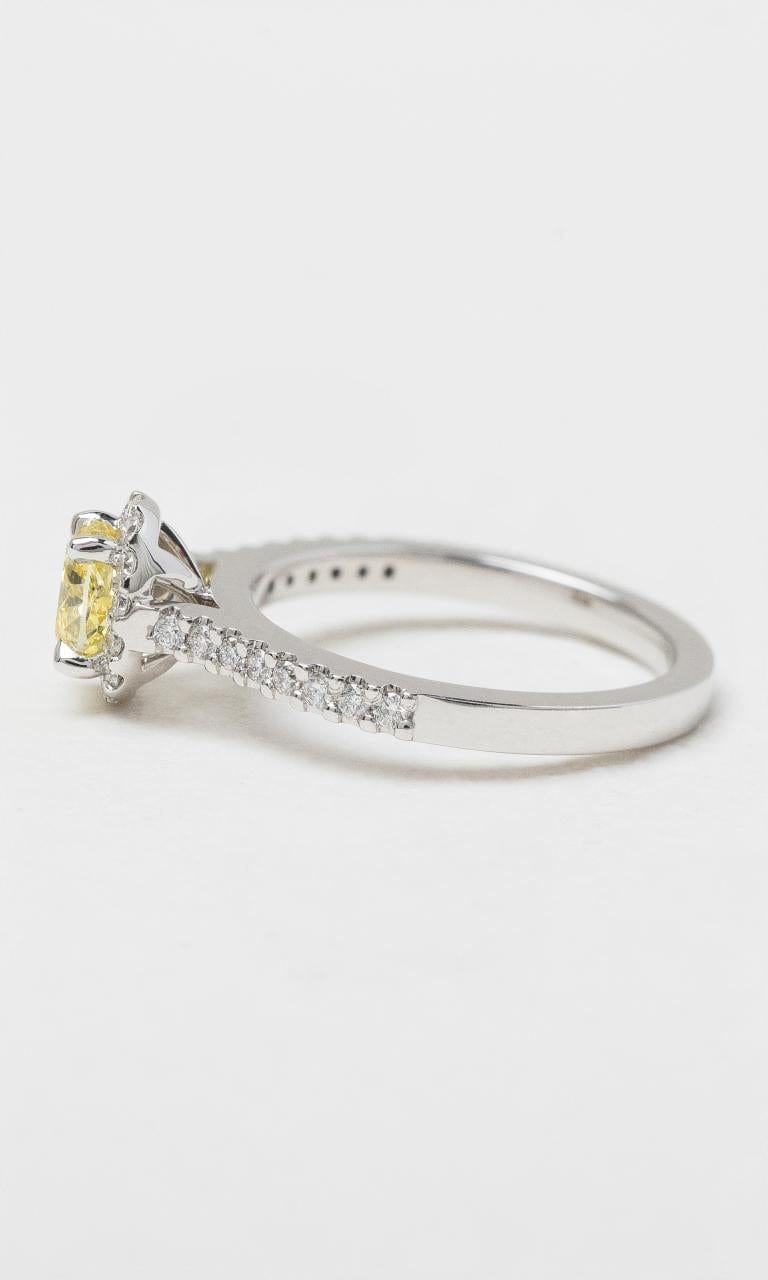 2024 © Hogans Family Jewellers 18K WG Oval Cut Yellow Diamond Halo Ring