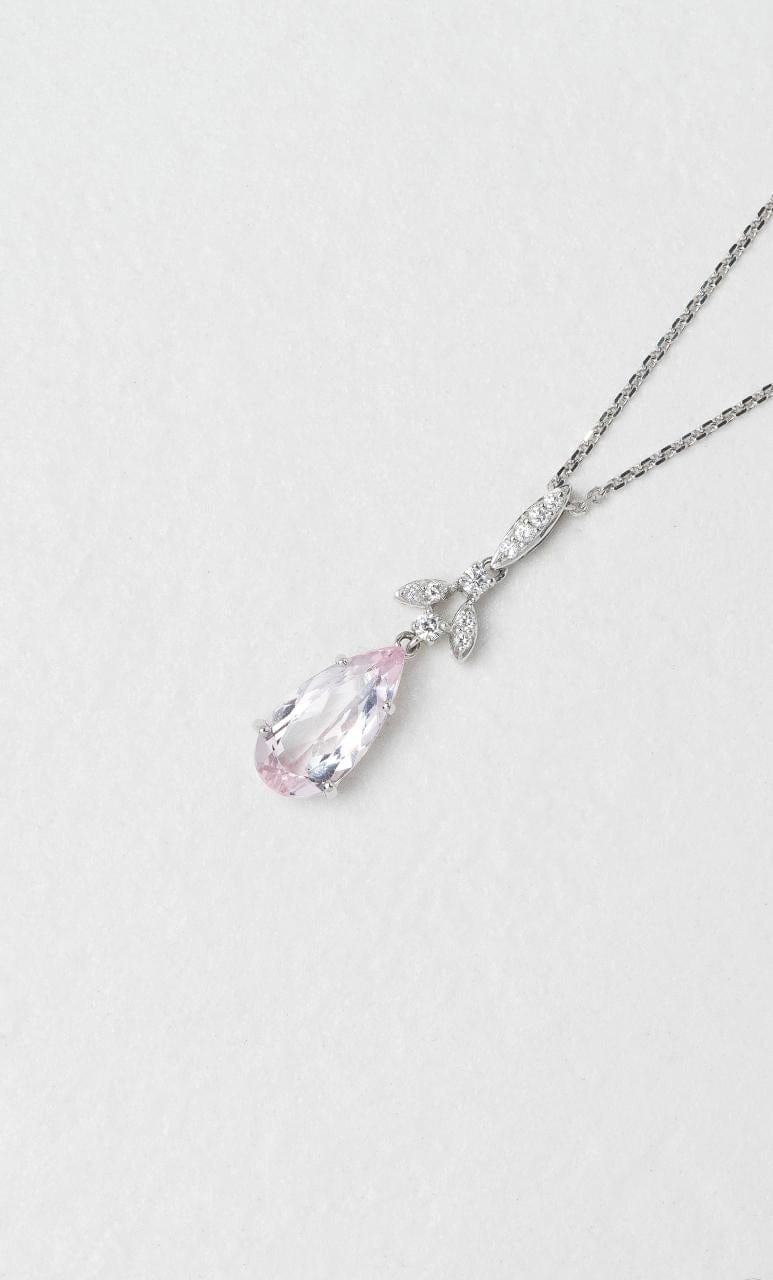 2024 © Hogans Family Jewellers 18K WG Pear Cut Kunzite & Diamond Drop Pendant