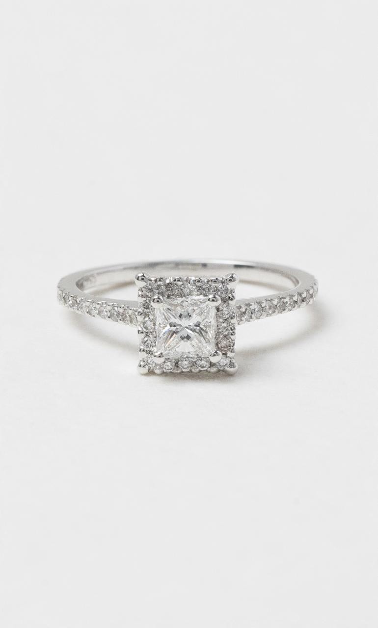 2024 © Hogans Family Jewellers 18K WG Princess Cut Diamond Halo Ring