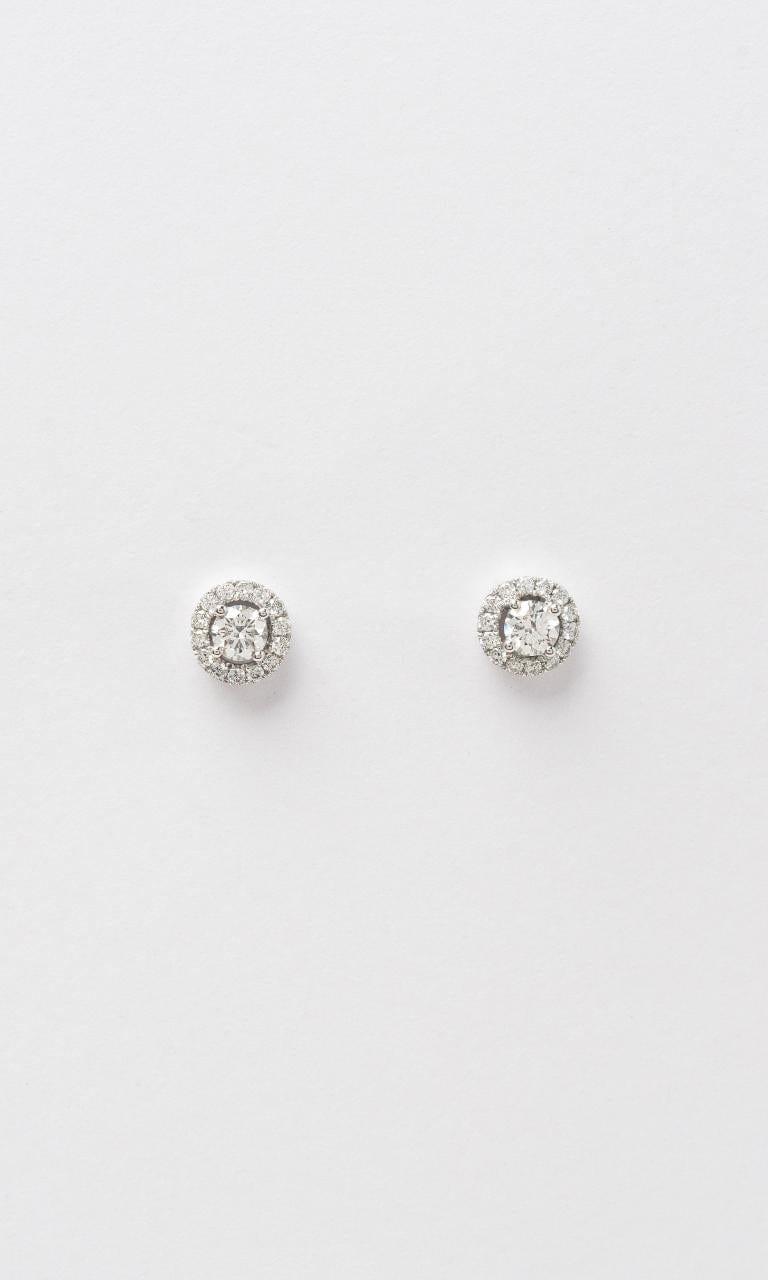 2024 © Hogans Family Jewellers 18K WG Round Brilliant Diamond Halo Stud Earrings