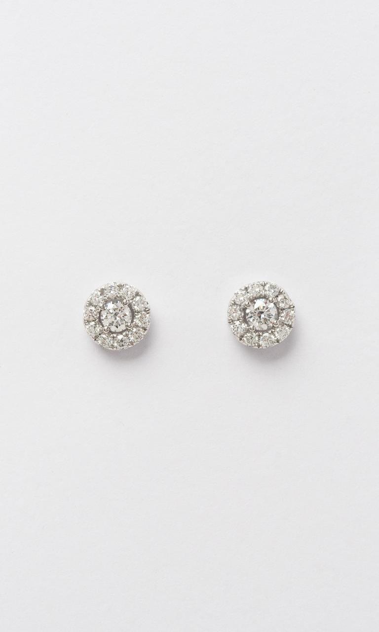 2024 © Hogans Family Jewellers 18K WG Round Brilliant Diamond Halo Stud Earrings