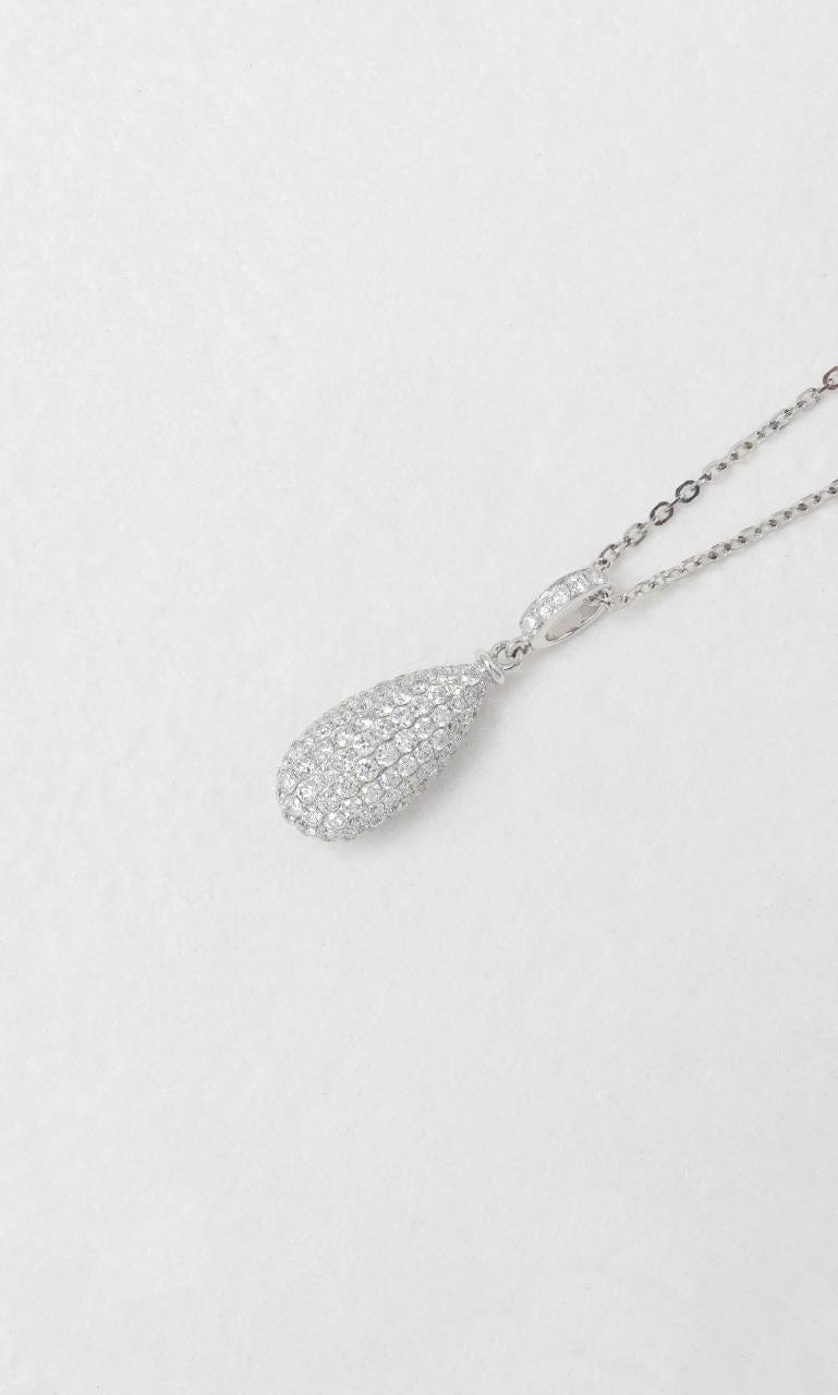 2024 © Hogans Family Jewellers 18K WG Round Brilliant Diamond Teardrop Pendant