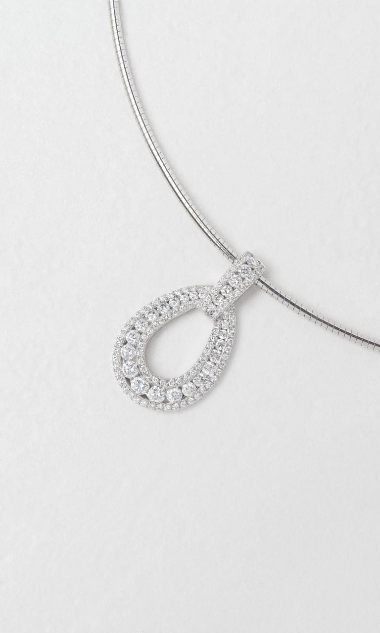 2024 © Hogans Family Jewellers 18K WG Round Brilliant Diamond Teardrop Shaped Pendant