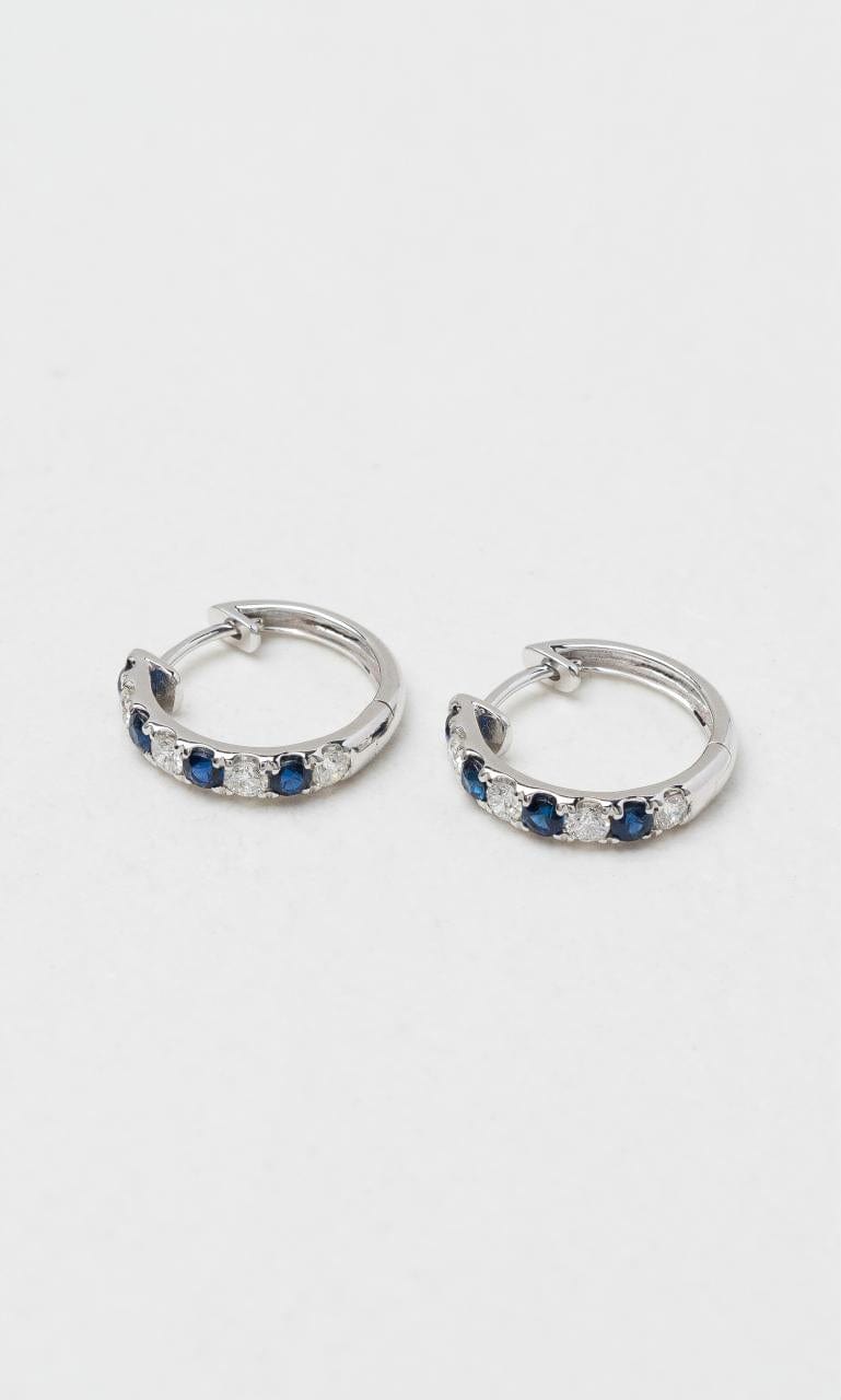 2024 © Hogans Family Jewellers 18K WG Sapphire & Diamond Huggie Earrings