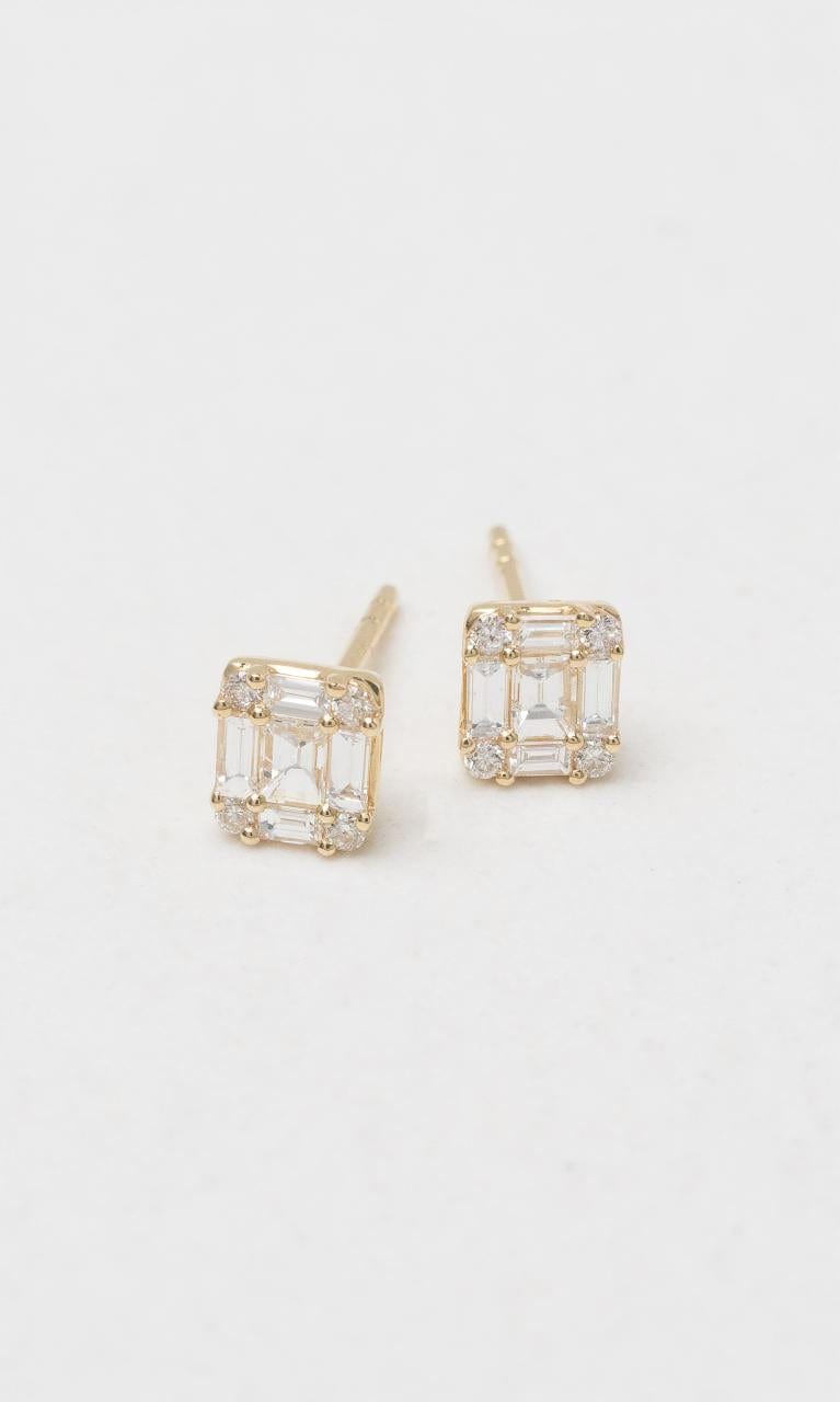 2024 © Hogans Family Jewellers 18K YG 0.50ct TDW Baguette Cut Diamond Cluster Stud Earrings