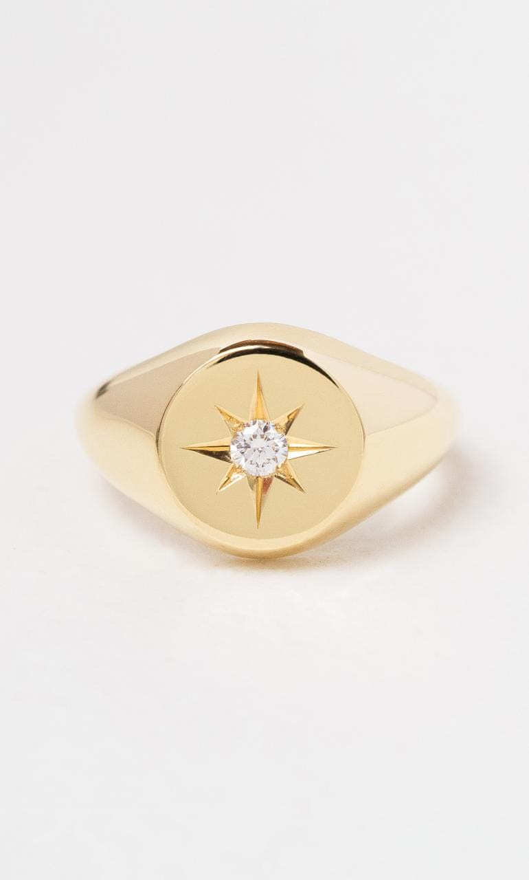 2024 © Hogans Family Jewellers 18K YG Diamond Set Signet Ring