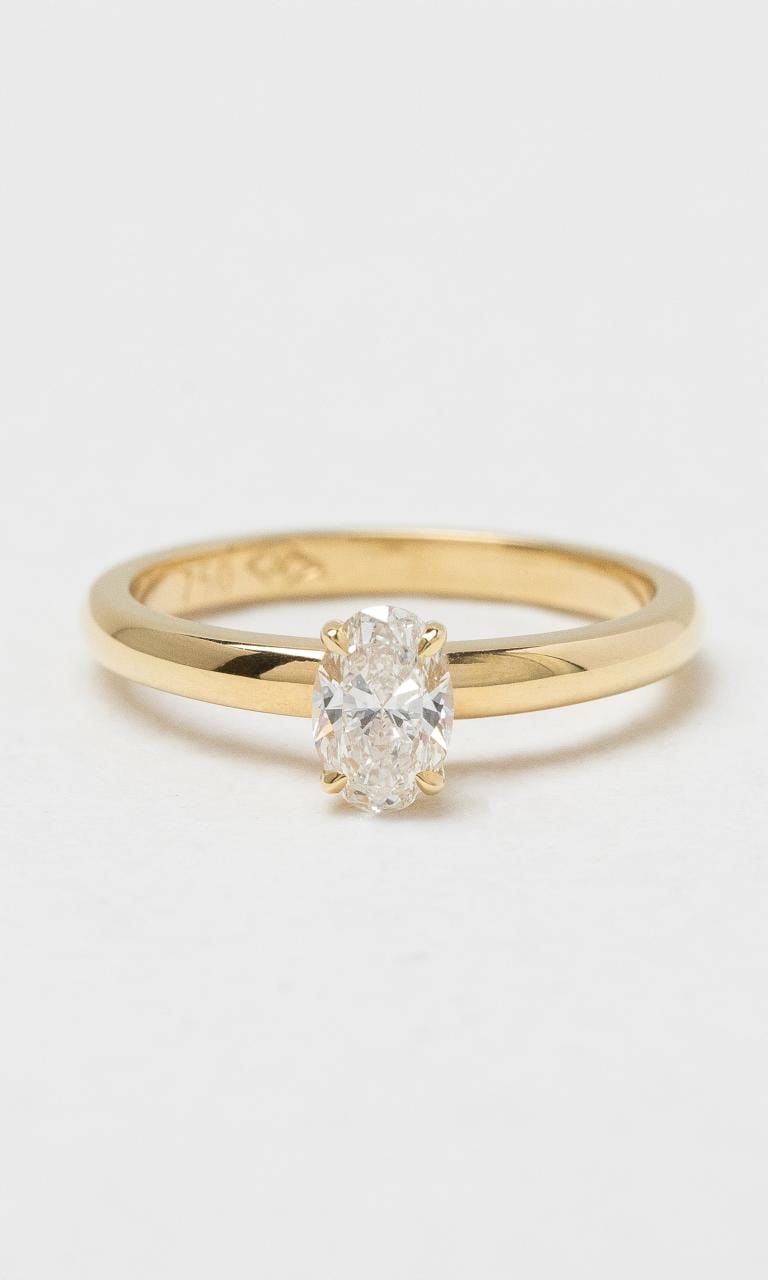 2024 © Hogans Family Jewellers 18K YG Oval Cut Diamond Solitaire Ring