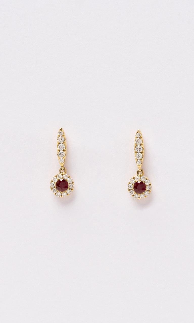 2024 © Hogans Family Jewellers 18K YG Ruby & Diamond Drop Earrings