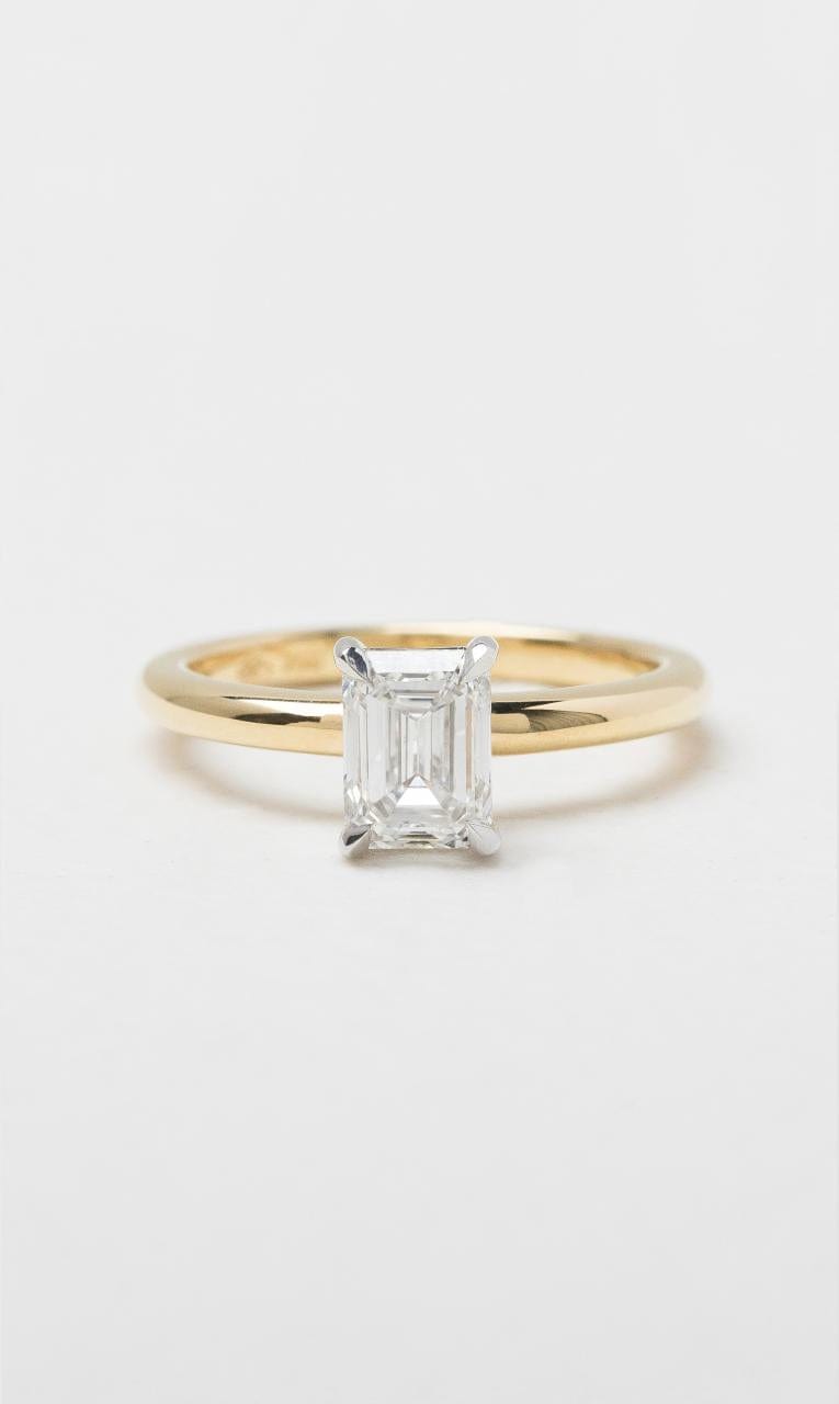 2024 © Hogans Family Jewellers 18K YWG 1.00ct Emerald Cut Solitaire Diamond Ring