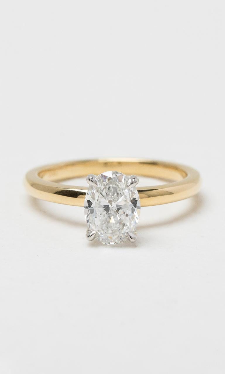 2024 © Hogans Family Jewellers 18K YWG Oval Solitaire Diamond Ring
