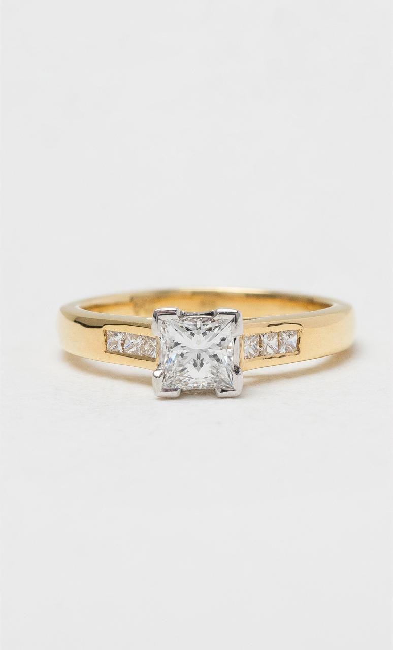 2024 © Hogans Family Jewellers 18K YWG Princess Cut Diamond Solitaire Ring