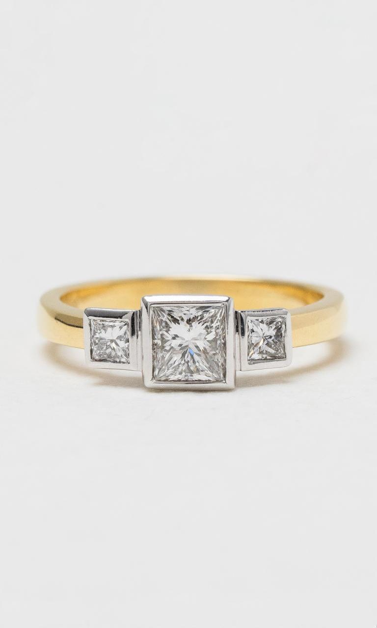 2024 © Hogans Family Jewellers 18K YWG Princess Cut Trilogy Diamond Ring