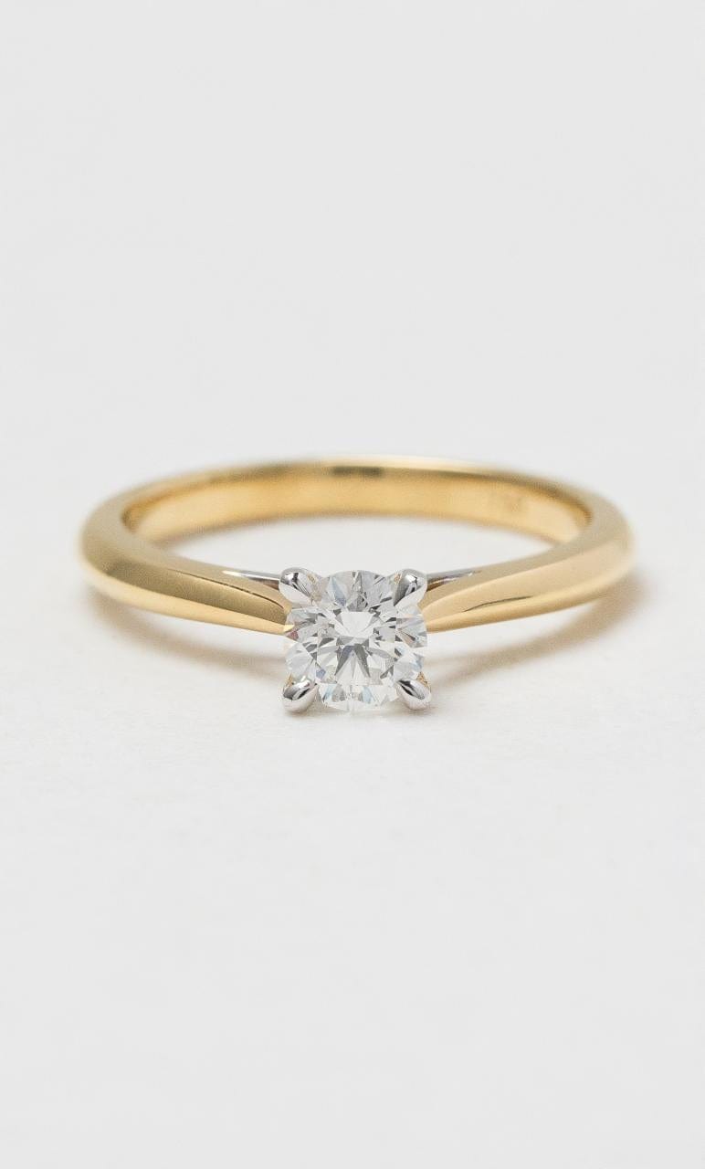 2024 © Hogans Family Jewellers 18K YWG Round Brilliant Solitaire Diamond Ring