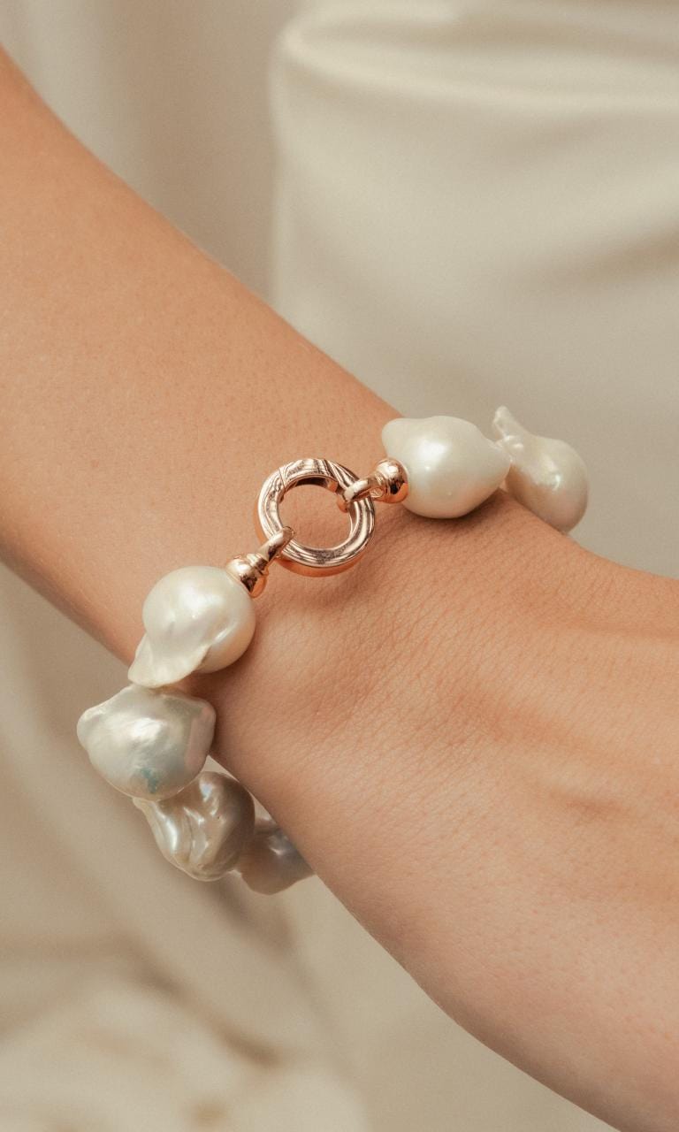 2024 © Hogans Family Jewellers 9K RG Baroque Pearl Bracelet