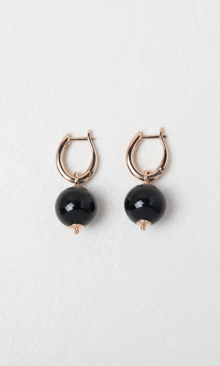 2024 © Hogans Family Jewellers 9K RG Onyx Sphere Drop Earrings