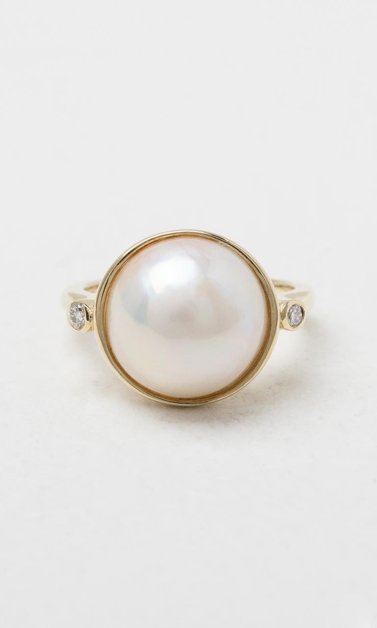 2024 © Hogans Family Jewellers 9K YG Mabe Pearl & Diamond Dress Ring