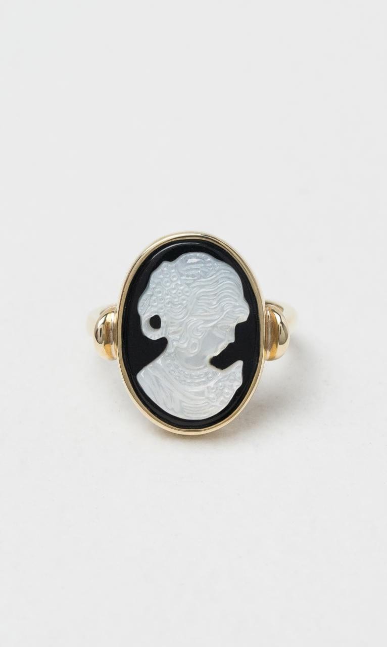 2024 © Hogans Family Jewellers 9K YG Onyx & Mother of Pearl Cameo Dress Ring