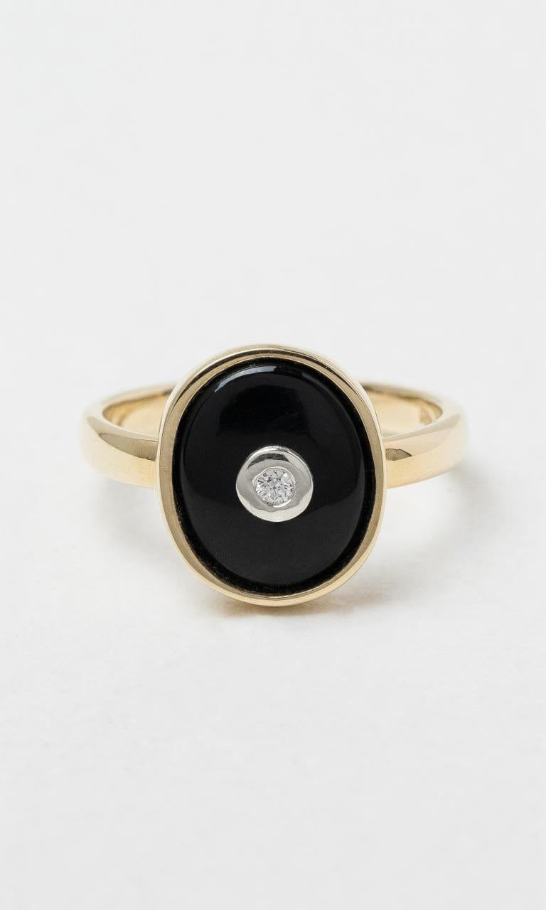 2024 © Hogans Family Jewellers 9K YG Oval Onyx & Diamond Ring