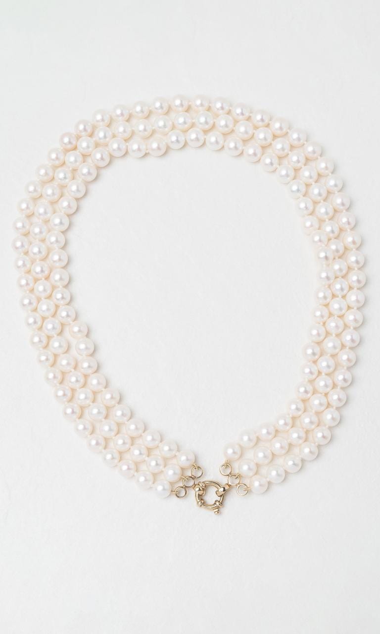 2024 © Hogans Family Jewellers 9K YG Three Strand Freshwate Pearl Necklace