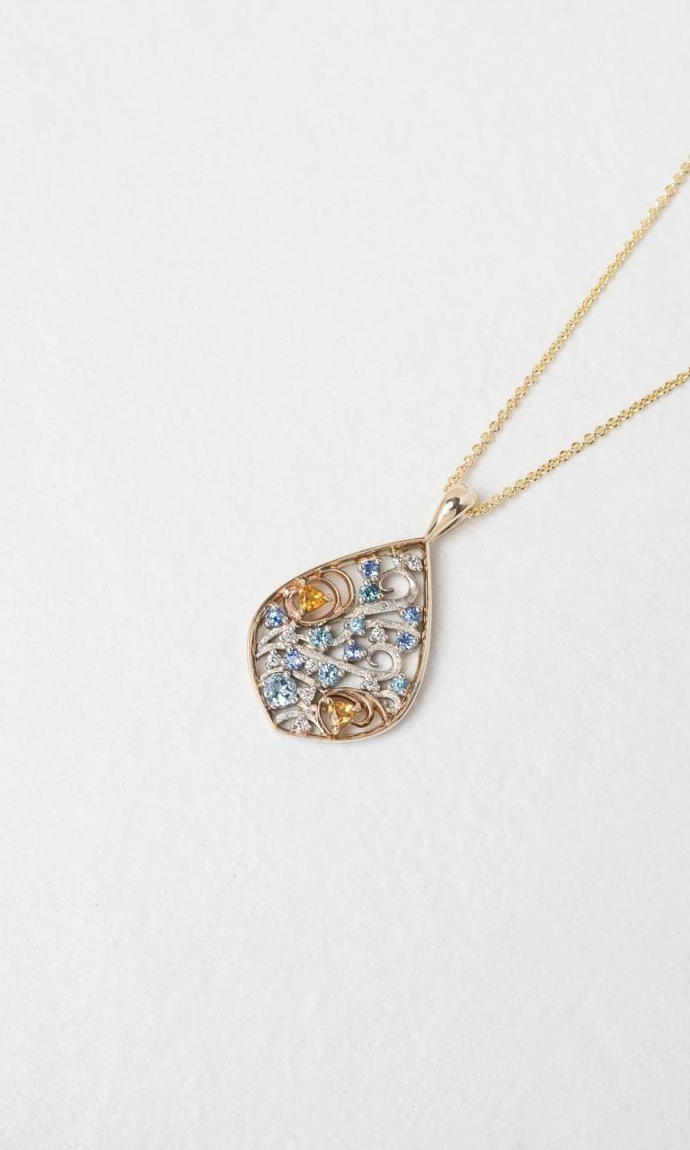 2024 © Hogans Family Jewellers 9K YWG Multi-coloured Tanzanite, Citrine and Topaz Pendant