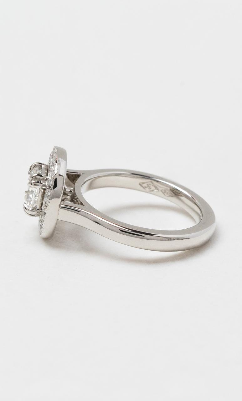 2024 © Hogans Family Jewellers Platinum Cushion Cut Diamond Halo Ring