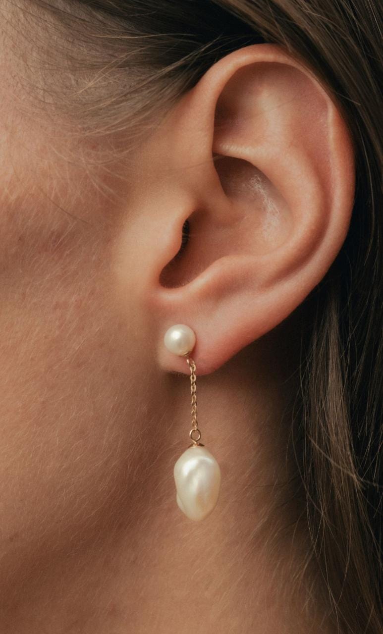 Hogans Family Jewellers 14K YG Freshwater & Keshi Pearl Earrings