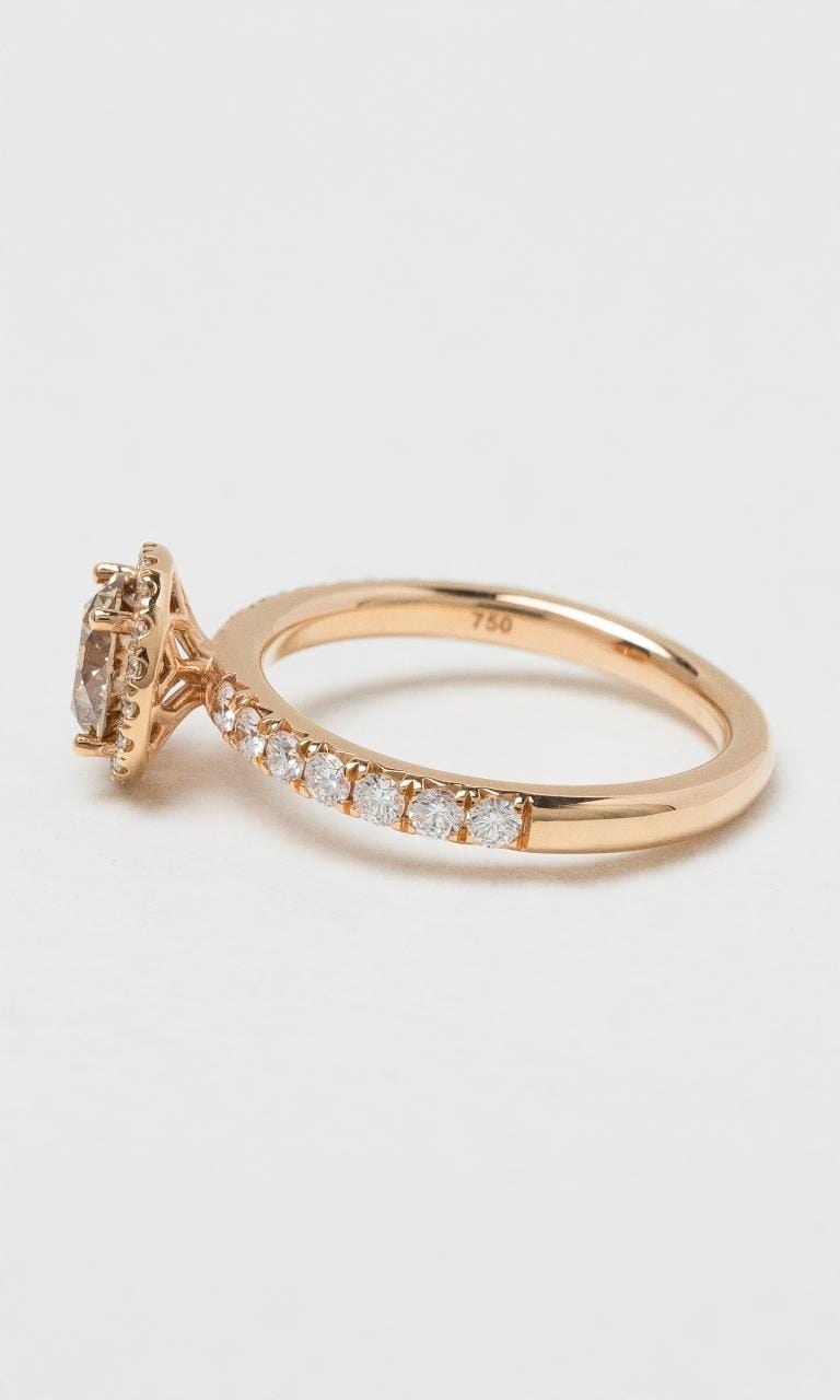 Hogans Family Jewellers 18K RG Halo Champagne Diamond Ring
