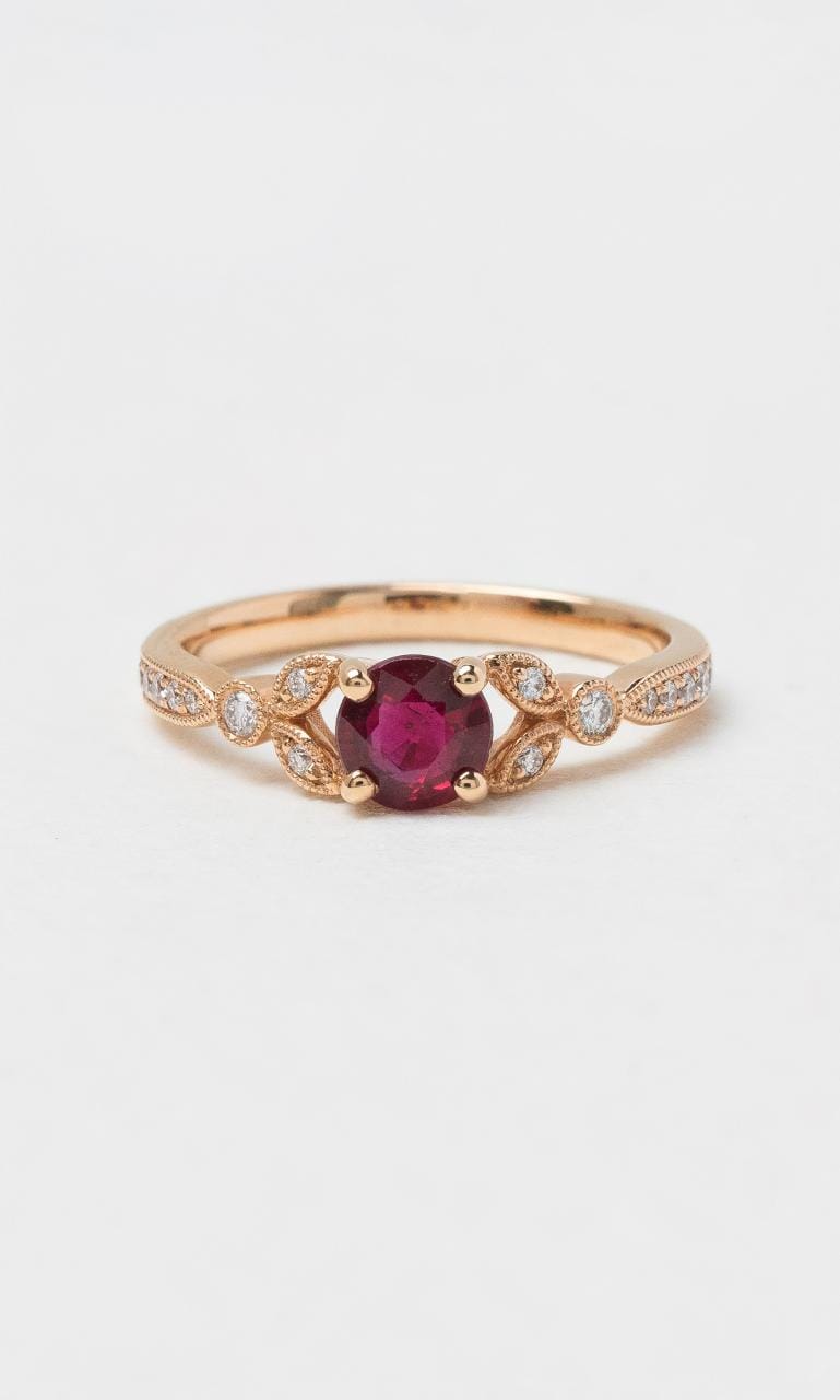 Hogans Family Jewellers 18K RG Round Ruby Ring