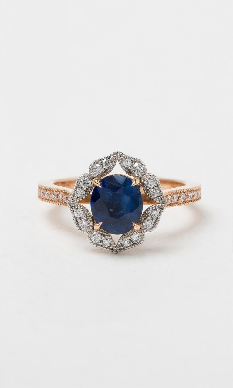 Hogans Family Jewellers 18K RWG Oval Ceylon Sapphire Ring