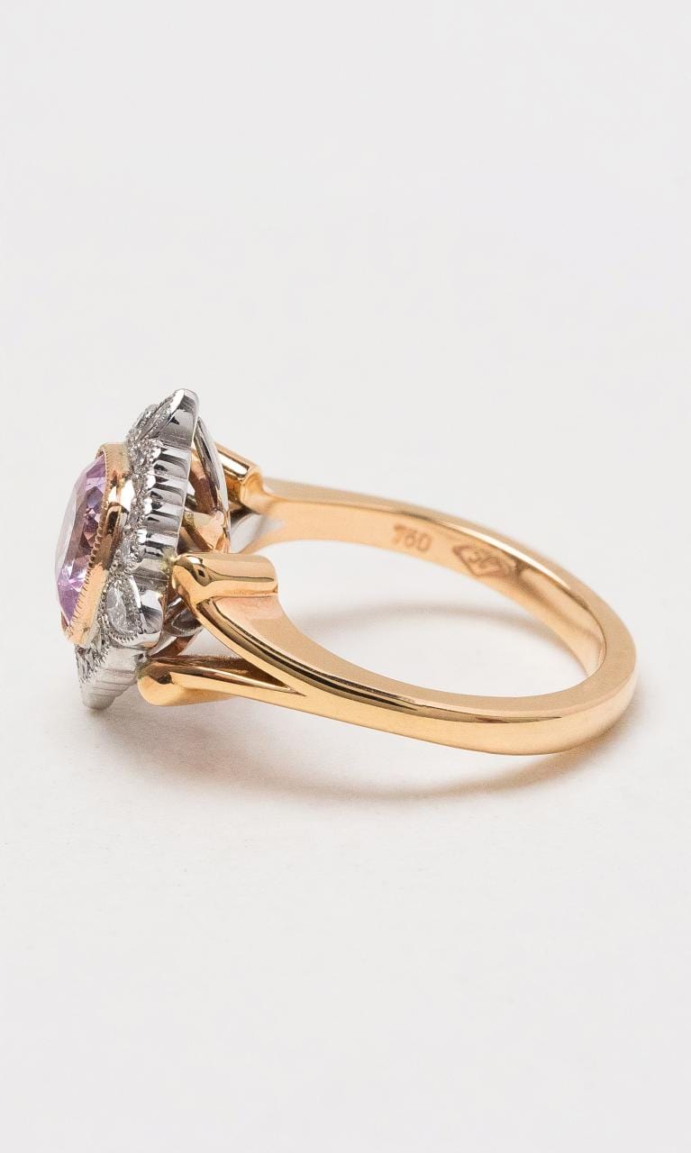 Hogans Family Jewellers 18K RWG Pink Sapphire and Diamond Ring