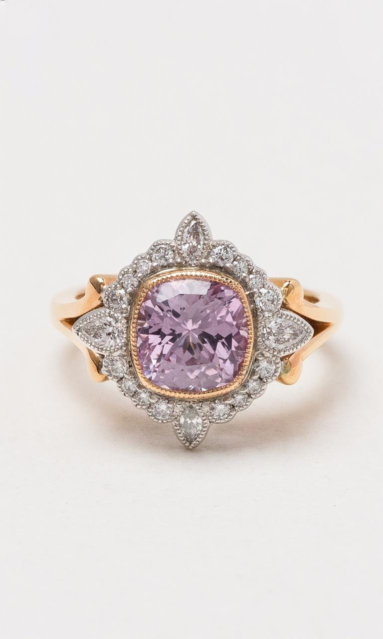 Hogans Family Jewellers 18K RWG Pink Sapphire and Diamond Ring