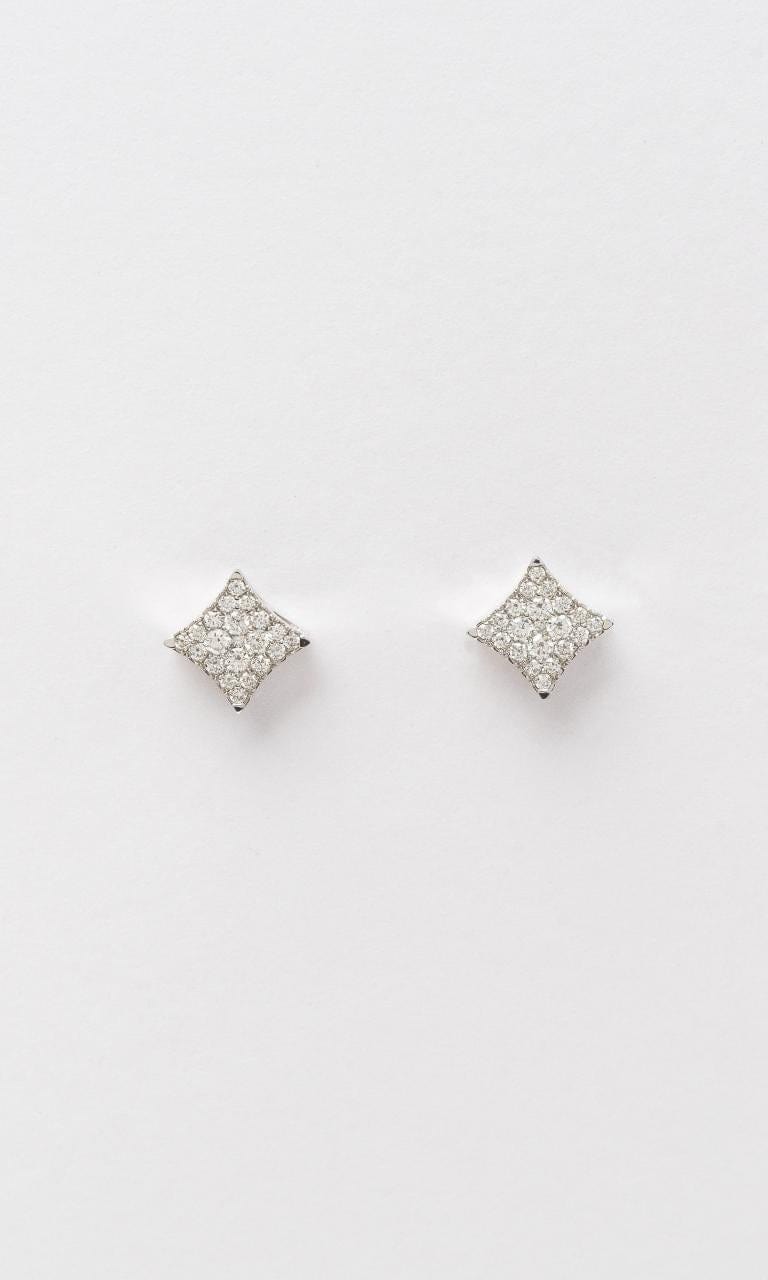 Hogans Family Jewellers 18K WG 4 Point Diamond Cluster Stud Earrings