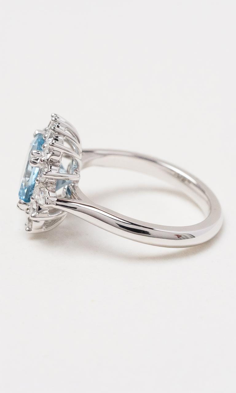 Aquamarine cushion cut hot sale engagement ring