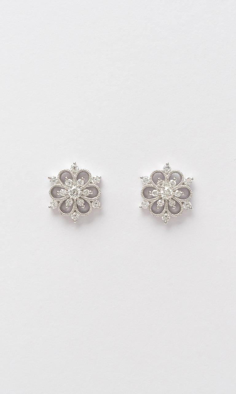 Hogans Family Jewellers 18K WG Floral Diamond Stud Earrings