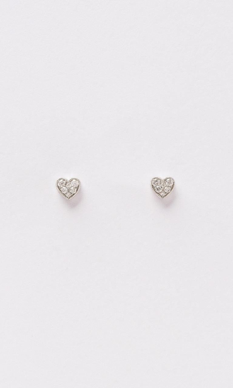 Hogans Family Jewellers 18K WG Heart Cluster Stud Earrings