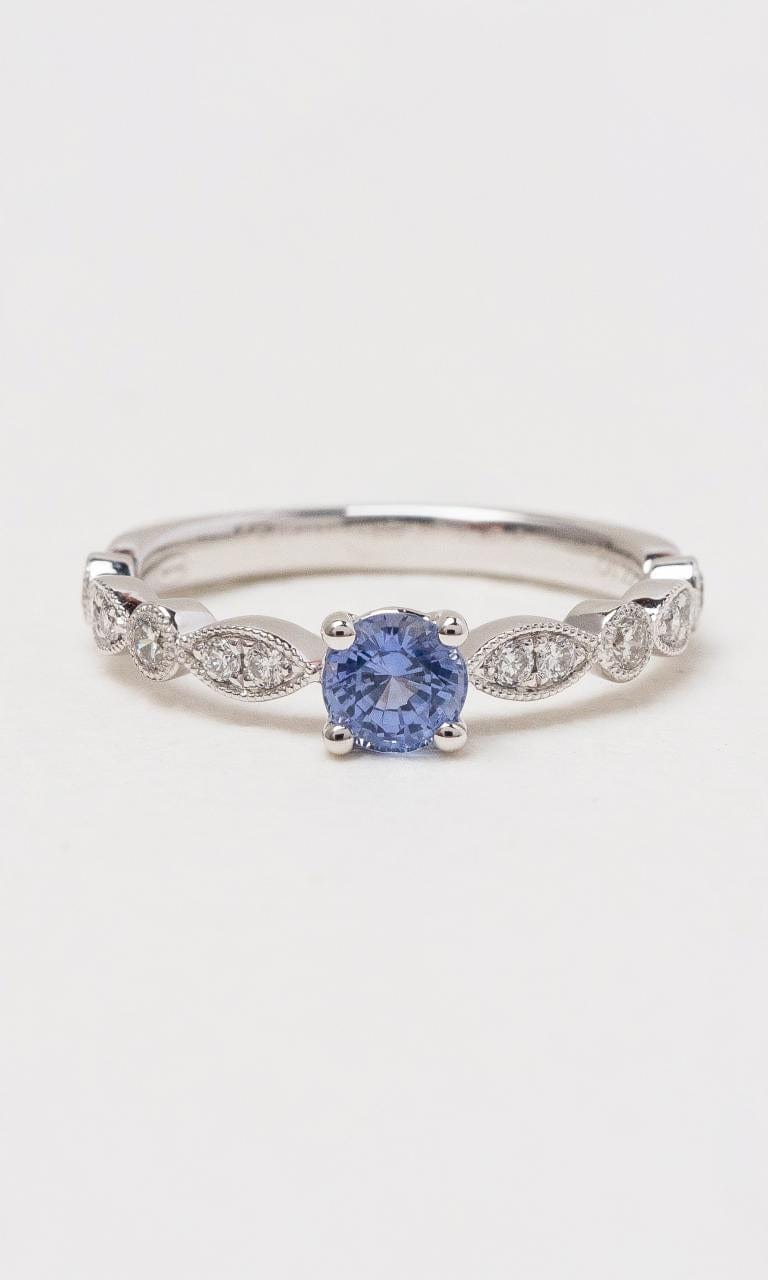 Hogans Family Jewellers 18K WG Vintage Style Sapphire & Diamond Ring