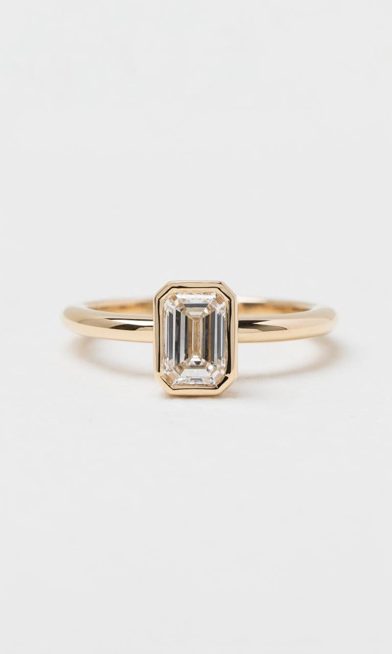 Hogans Family Jewellers 18K YG 0.80ct Emerald Cut Solitaire Diamond Ring