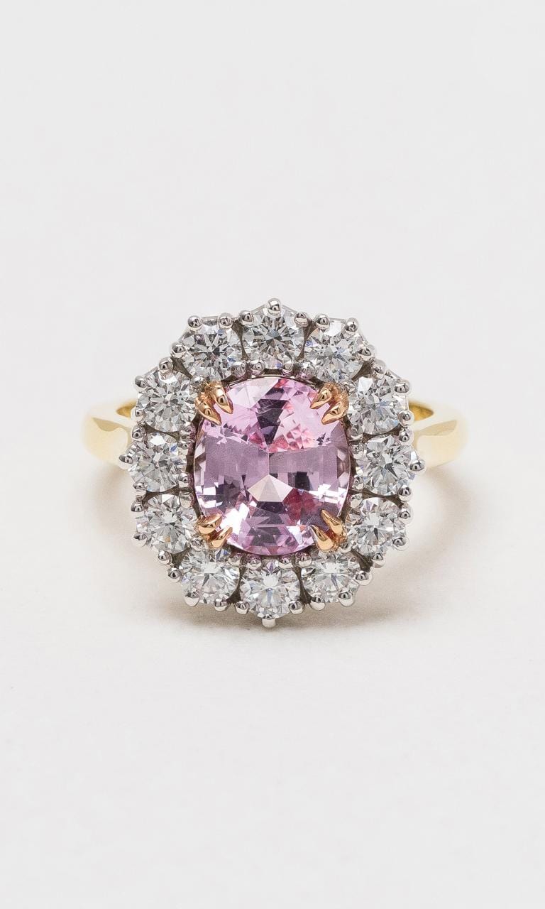 Hogans Family Jewellers 18K YRWG Oval Pink Sapphire & Diamond Ring