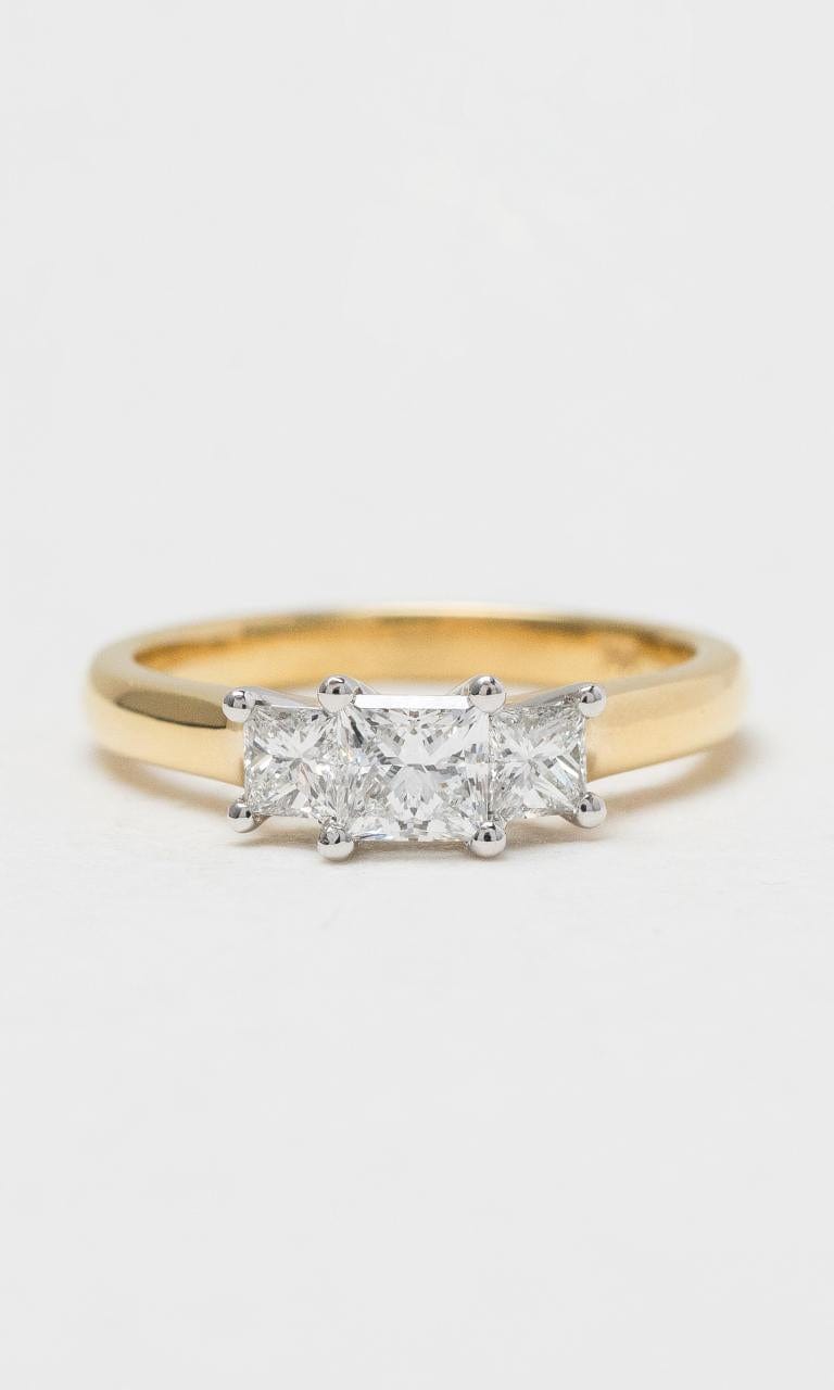 Hogans Family Jewellers 18K YWG Princess Cut Trilogy Ring